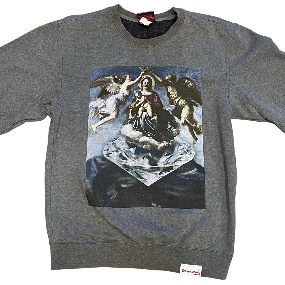 Diamond Supply Graphic Print Sweatshirt Mens S Hip Hop Skateboarding Streetwear